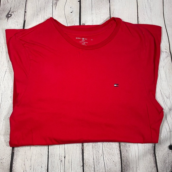 Tommy Hilfiger Mens Small Short Sleeve Logo Tee Red - Picture 6 of 6